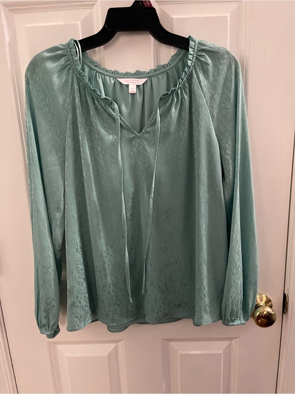 LC Lauren Conrad Sage Tie-Neck Long Sleeve Blouse